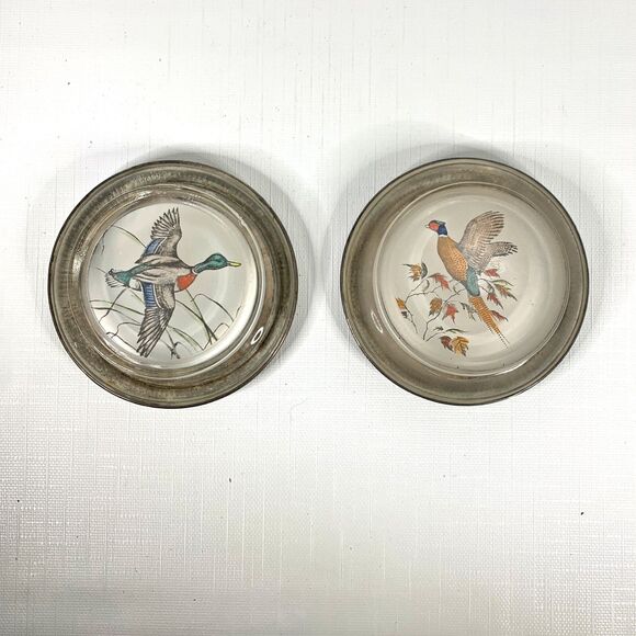 1940s Frank Whiting Sterling Silver Coasters Barware Glass Vintage Cocktail - Picture 6 of 8